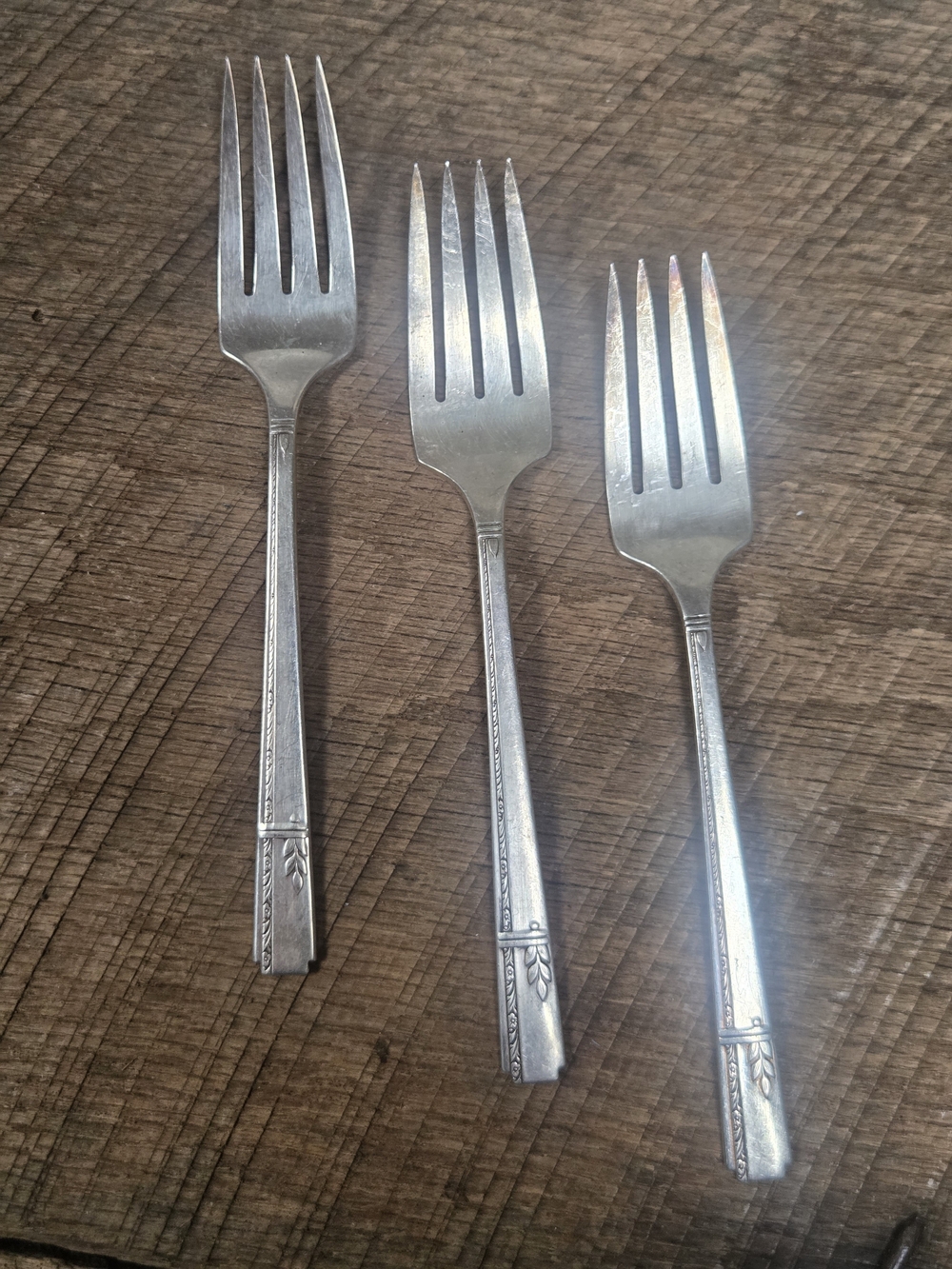 Vintage Oneida Prestige Grenoble Silverplate 3 Salad Forks ~ Bin RR